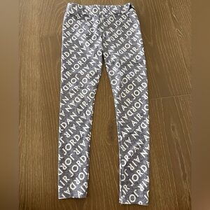 Air Jordan Girls Leggings Dri-Fit Gray & White Size S 8-10yrs
